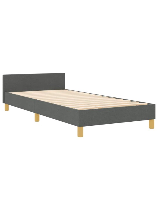 Gultas rāmis ar galvas klāju tumši pelēka 80 x 200 cm audums