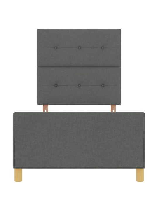 Gultas rāmis ar galvas klāju tumši pelēka 80 x 200 cm audums
