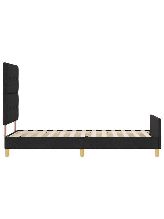Gultas rāmis ar galvas klāju melna 80 x 200 cm audums