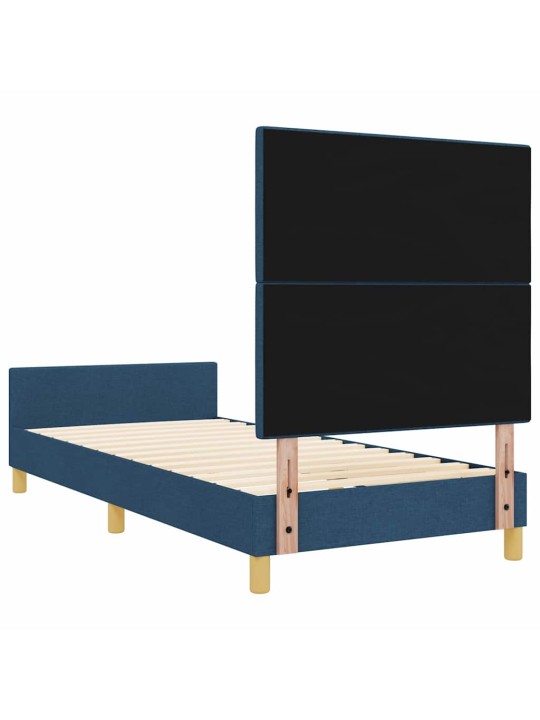 Gultas rāmis ar galvas klāju zila 90 x 200 cm audums