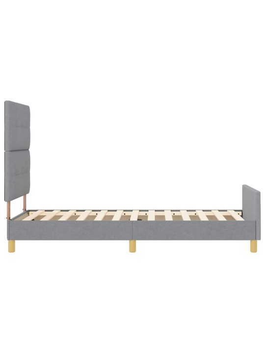 Gultas rāmis ar galvas klāju gaiši pelēka 100 x 200 cm audums