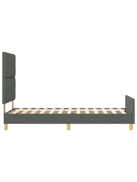 Gultas rāmis ar galvas klāju tumši pelēka 100 x 200 cm audums