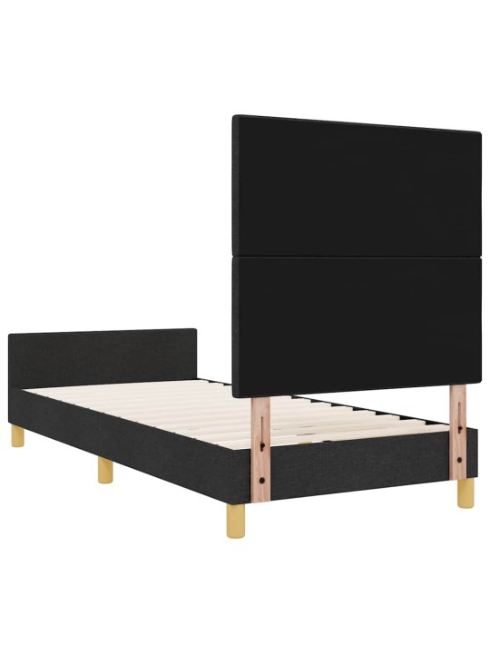Gultas rāmis ar galvas klāju melna 100 x 200 cm audums
