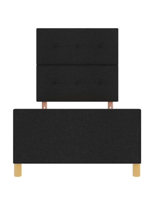 Gultas rāmis ar galvas klāju melna 100 x 200 cm audums
