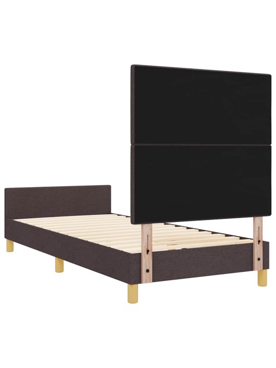 Gultas rāmis ar galvas klāju tumši brūna 100 x 200 cm audums