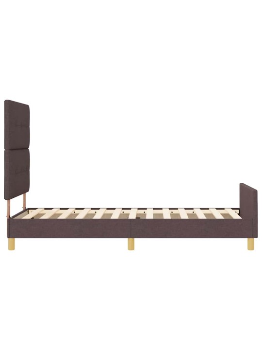 Gultas rāmis ar galvas klāju tumši brūna 100 x 200 cm audums