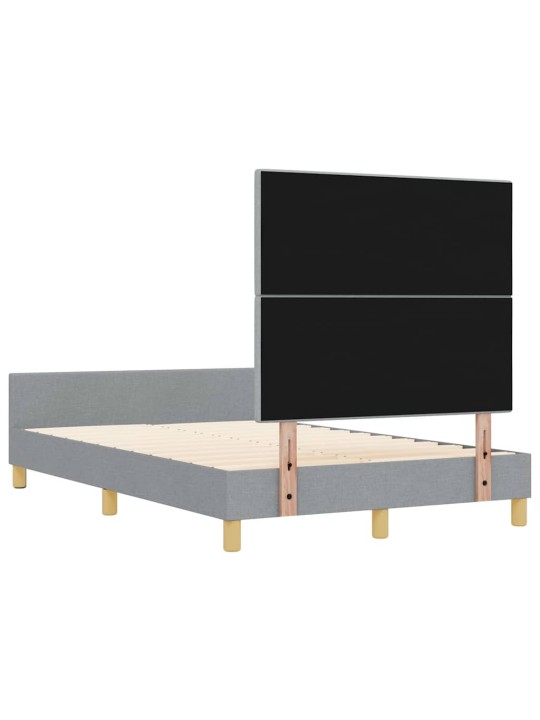 Gultas rāmis ar galvas klāju gaiši pelēka 120 x 190 cm audums
