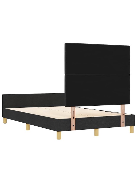 Gultas rāmis ar galvas klāju melna 120 x 190 cm audums