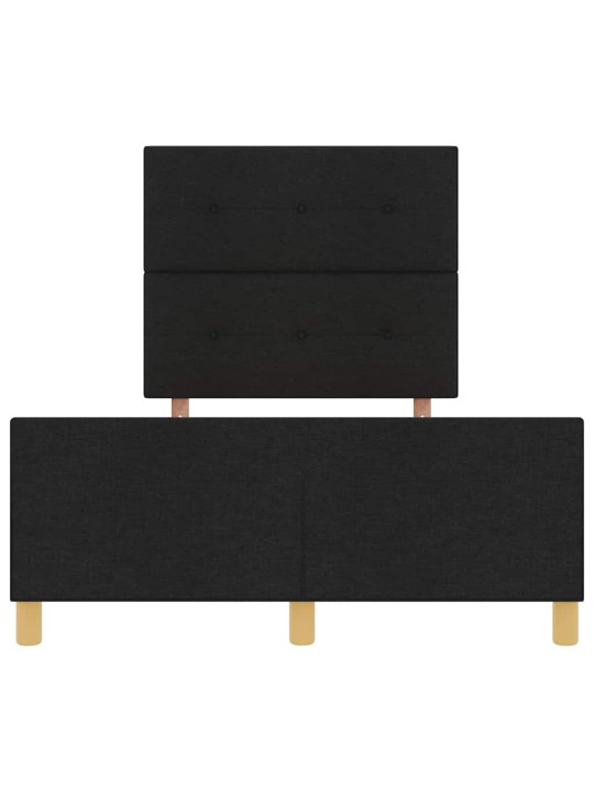 Gultas rāmis ar galvas klāju melna 120 x 190 cm audums