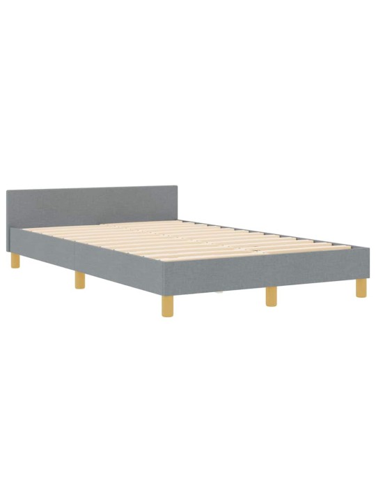 Gultas rāmis ar galvas klāju gaiši pelēka 120 x 200 cm audums