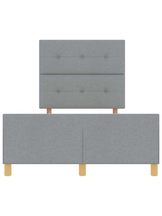 Gultas rāmis ar galvas klāju gaiši pelēka 120 x 200 cm audums