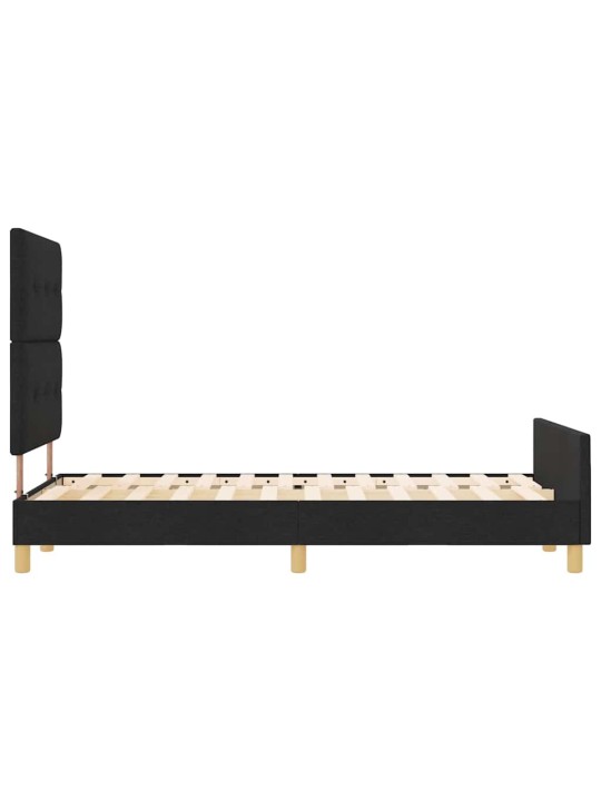 Gultas rāmis ar galvas klāju melna 120 x 200 cm audums