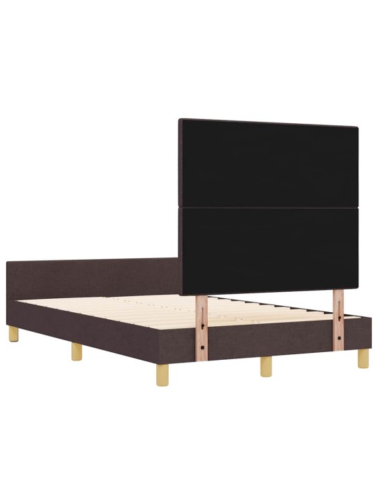 Gultas rāmis ar galvas klāju tumši brūna 120 x 200 cm audums