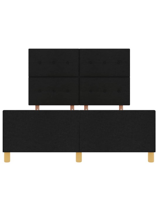 Gultas rāmis ar galvas klāju melna 140 x 190 cm audums