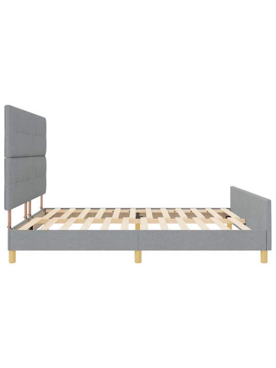 Gultas rāmis ar galvas klāju gaiši pelēka 200 x 200 cm audums