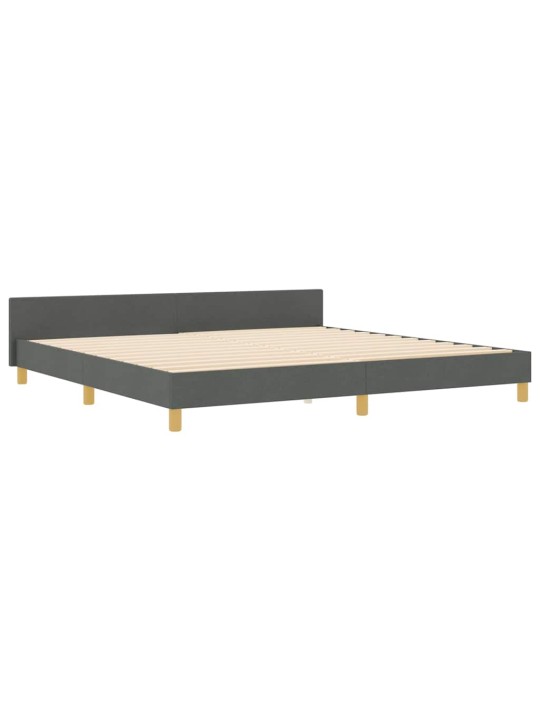 Gultas rāmis ar galvas klāju tumši pelēka 200 x 200 cm audums