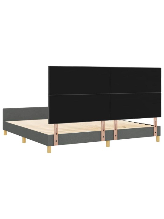 Gultas rāmis ar galvas klāju tumši pelēka 200 x 200 cm audums
