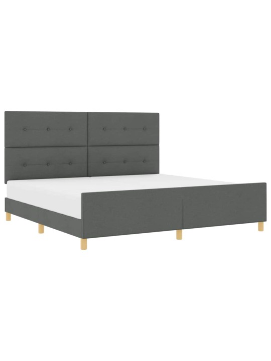 Gultas rāmis ar galvas klāju tumši pelēka 200 x 200 cm audums