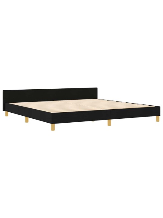 Gultas rāmis ar galvas klāju melna 200 x 200 cm audums