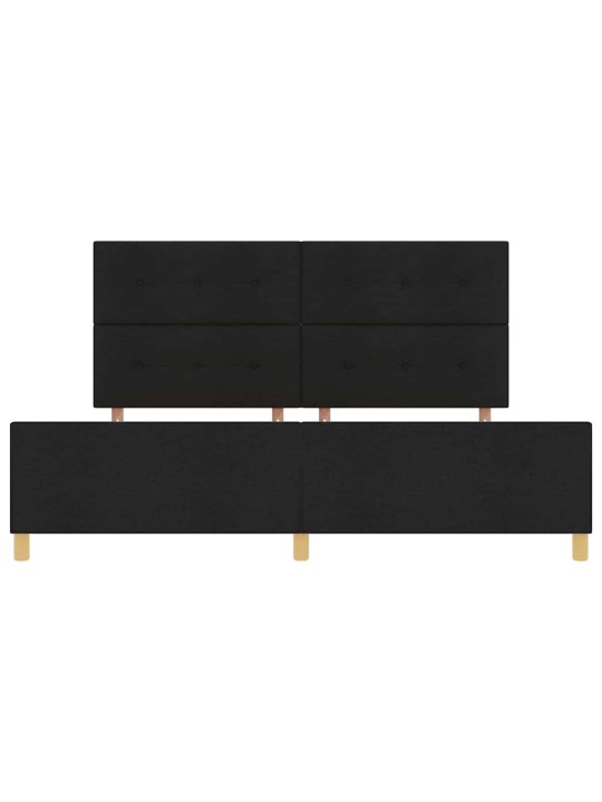 Gultas rāmis ar galvas klāju melna 200 x 200 cm audums