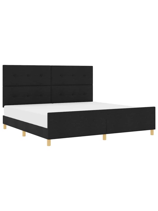 Gultas rāmis ar galvas klāju melna 200 x 200 cm audums
