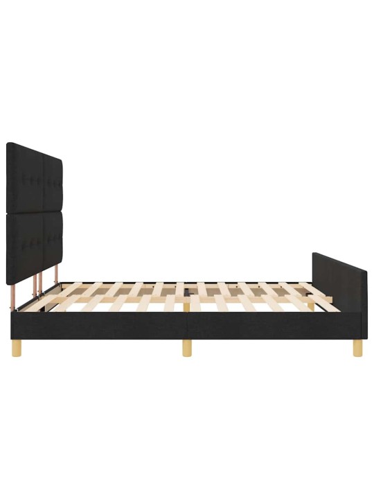 Gultas rāmis ar galvas klāju melna 200 x 200 cm audums