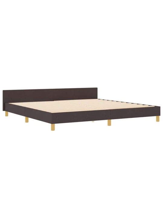 Gultas rāmis ar galvas klāju tumši brūna 200 x 200 cm audums