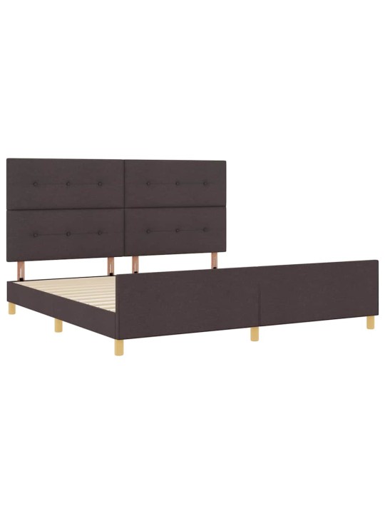 Gultas rāmis ar galvas klāju tumši brūna 200 x 200 cm audums