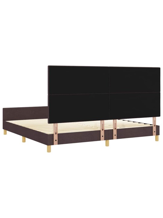 Gultas rāmis ar galvas klāju tumši brūna 200 x 200 cm audums