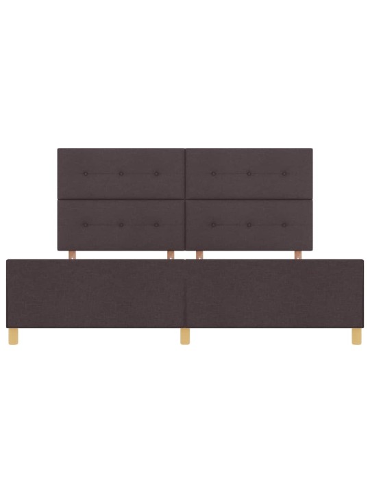 Gultas rāmis ar galvas klāju tumši brūna 200 x 200 cm audums