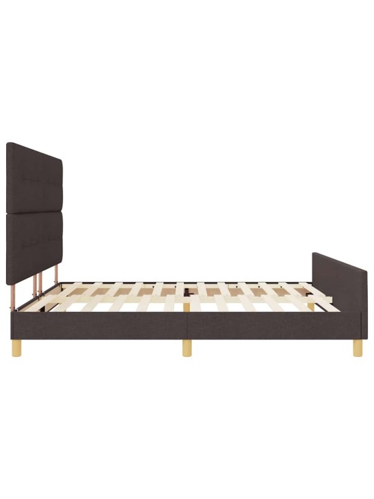 Gultas rāmis ar galvas klāju tumši brūna 200 x 200 cm audums