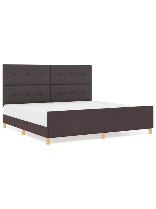 Gultas rāmis ar galvas klāju tumši brūna 200 x 200 cm audums