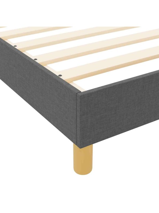 Gultas rāmis ar galvas klāju tumši pelēka 80 x 200 cm audums