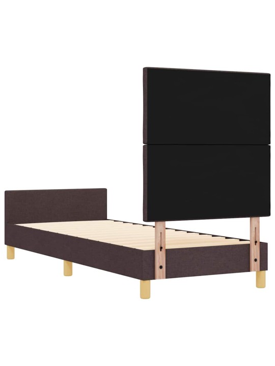 Gultas rāmis ar galvas klāju tumši brūna 80 x 200 cm audums