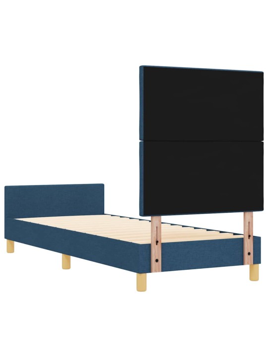 Gultas rāmis ar galvas klāju zila 80 x 200 cm audums