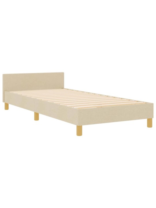 Gultas rāmis ar galvas klāju krēmkrāsa 90 x 190 cm audums