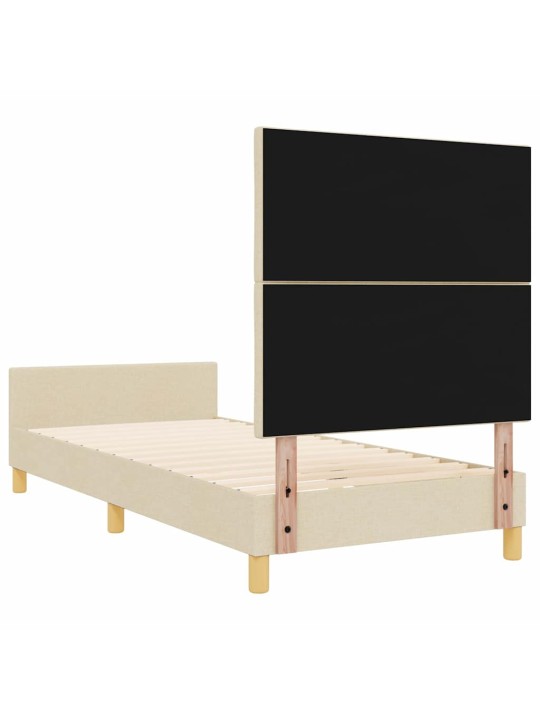 Gultas rāmis ar galvas klāju krēmkrāsa 90 x 200 cm audums