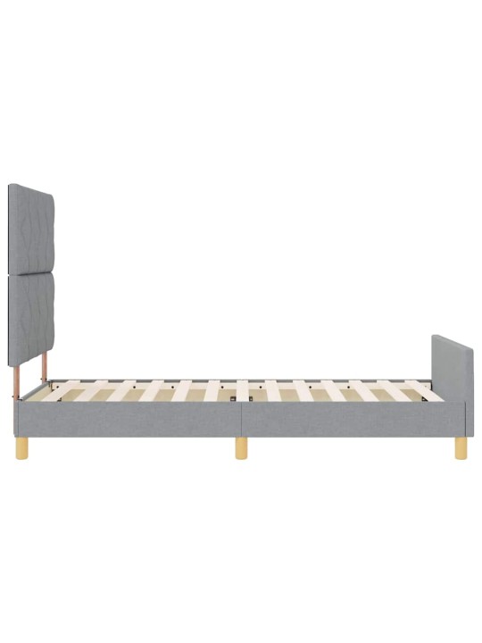 Gultas rāmis ar galvas klāju gaiši pelēka 100 x 200 cm audums