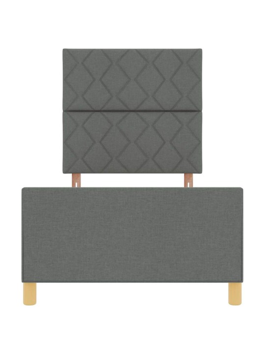 Gultas rāmis ar galvas klāju tumši pelēka 100 x 200 cm audums
