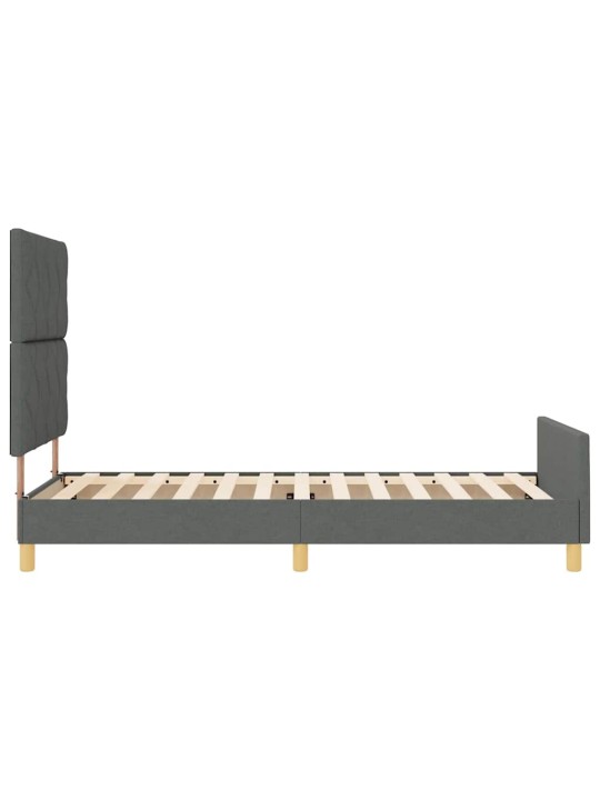 Gultas rāmis ar galvas klāju tumši pelēka 100 x 200 cm audums
