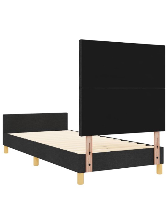 Gultas rāmis ar galvas klāju melna 100 x 200 cm audums