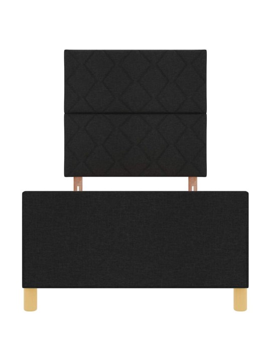 Gultas rāmis ar galvas klāju melna 100 x 200 cm audums