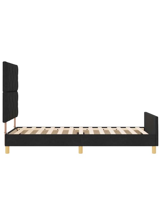 Gultas rāmis ar galvas klāju melna 100 x 200 cm audums