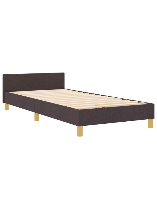 Gultas rāmis ar galvas klāju tumši brūna 100 x 200 cm audums