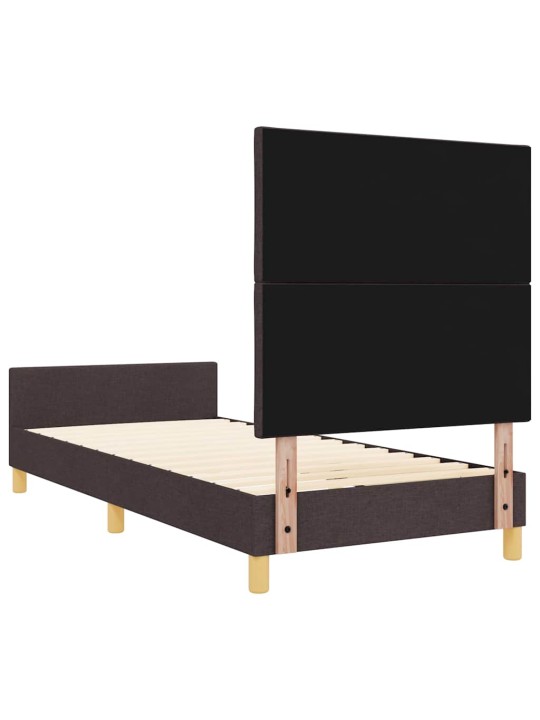 Gultas rāmis ar galvas klāju tumši brūna 100 x 200 cm audums