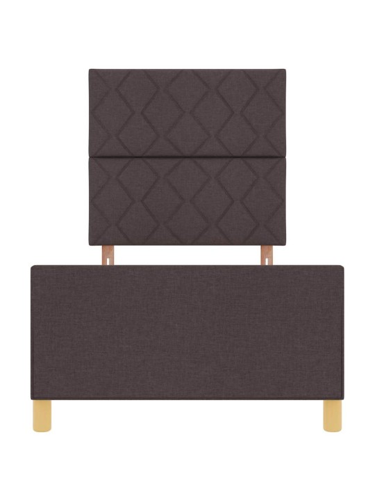 Gultas rāmis ar galvas klāju tumši brūna 100 x 200 cm audums
