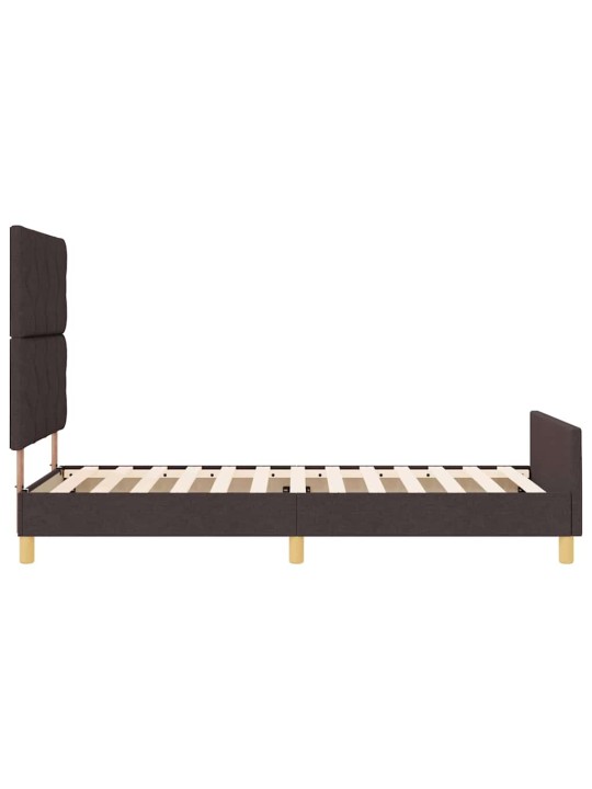 Gultas rāmis ar galvas klāju tumši brūna 100 x 200 cm audums