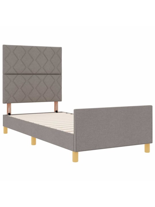 Gultas rāmis ar galvas klāju pelēkbrūna 100 x 200 cm audums
