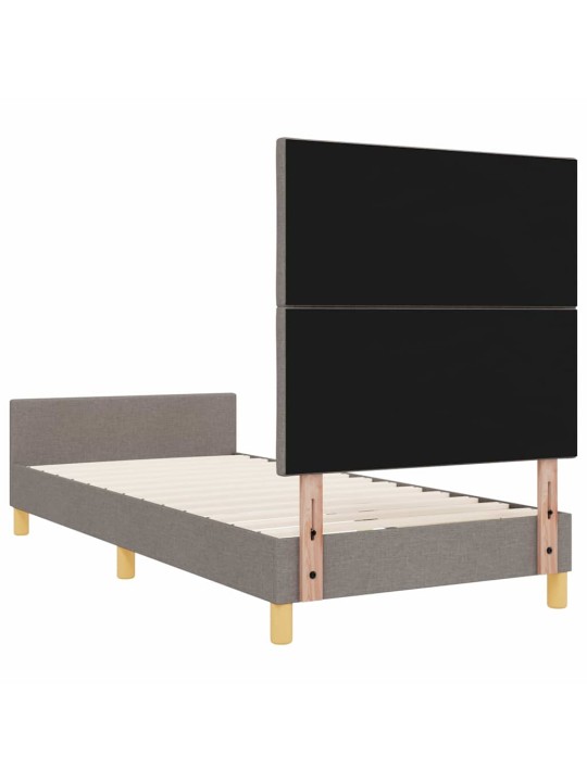 Gultas rāmis ar galvas klāju pelēkbrūna 100 x 200 cm audums