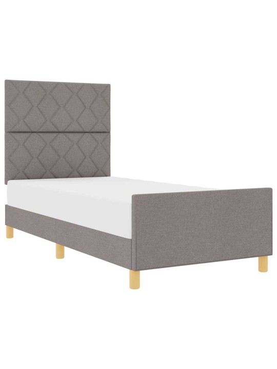 Gultas rāmis ar galvas klāju pelēkbrūna 100 x 200 cm audums